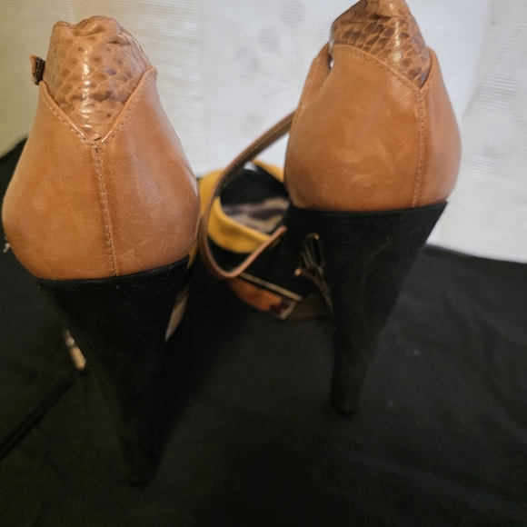 Sam Edelman Brown and Yellow Platform Sandals - Picture 4 of 7